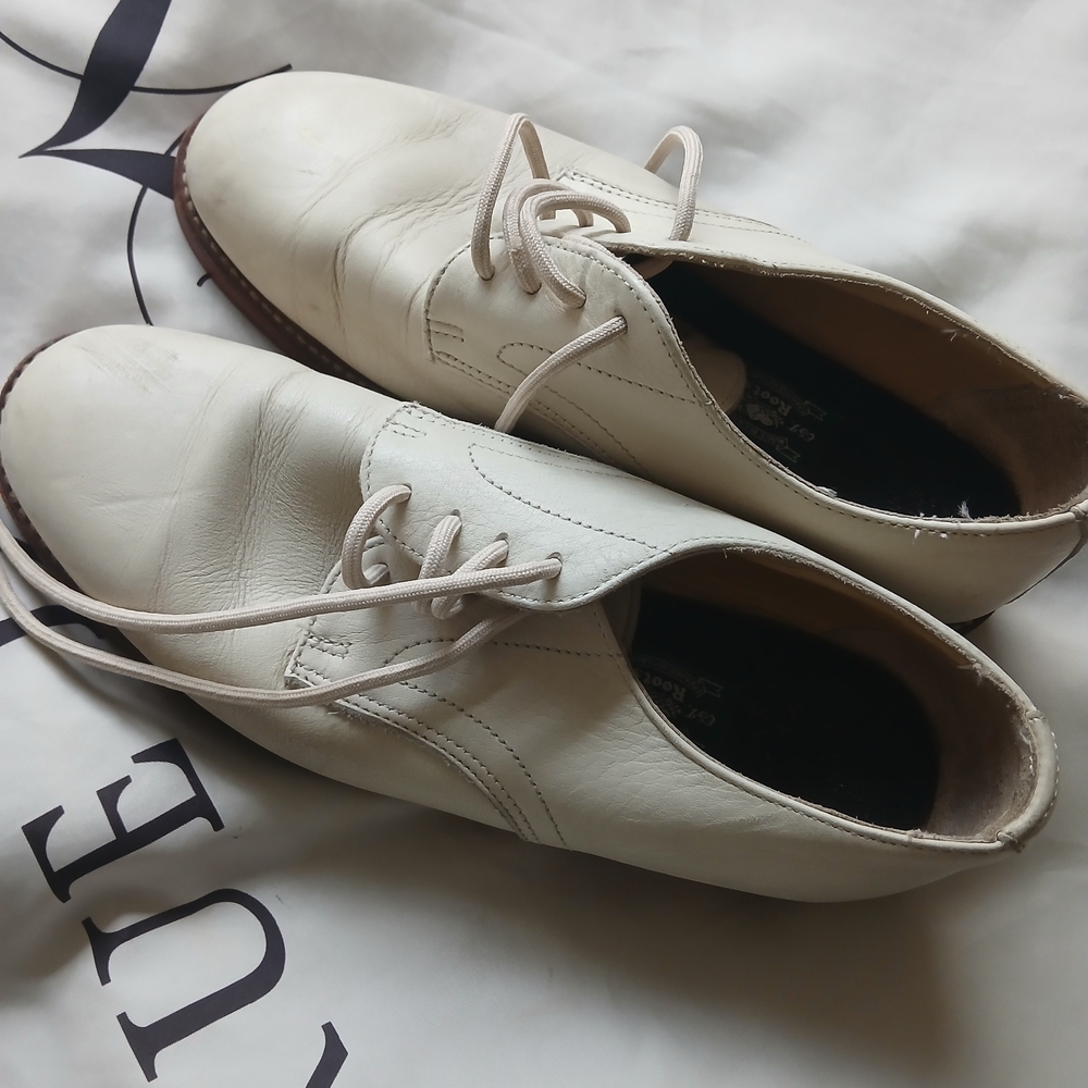 Vintage Roots Canada Men's White Leather OxfordsClassic Style, Timeless Quality